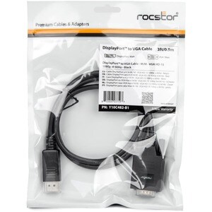 Rocstor DisplayPort/VGA Video Cable - 3 ft DisplayPort/VGA Video Cable for Video Device, TV, Projector, Notebook, Desktop 