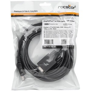 Rocstor DisplayPort/VGA Video Cable - 15 ft DisplayPort/VGA Video Cable for Video Device, TV, Projector, Notebook, Desktop