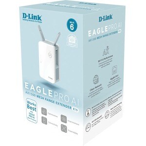 D-Link E15 Dual Band IEEE 802.11ax 1.50 Gbit/s Wireless Range Extender - 2.40 GHz, 5 GHz - 2 x External Antenna(s) - Exter