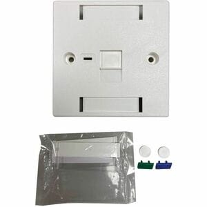 Eaton Tripp Lite Series 1-Port UK-Style Keystone Wall Plate, Unloaded Shuttered Module, Icon Tab, White, TAA - 1 x Total N