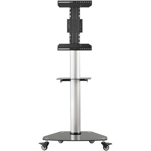 Eaton Tripp Lite Series Premier Rolling TV Cart for 37" to 70" Displays, Black Glass Base and Shelf, Locking Casters - 175