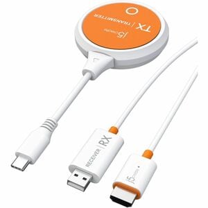 j5create ScreenCast JVAW62-N Video Extender Transmitter/Receiver - Wireless - 15 m Range - 2 x USB - 1080p - 1920 x 1080 V