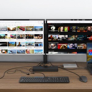 Dicota USB-Typ C Docking Station für Monitor, Notebook, Tablet - Schwarz - Tragbar - 2 Unterstützte Displays - 6 x USB-Ans