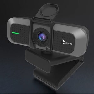 j5create JVU430 Webcam - 8 Megapixel - 60 fps - Black, Silver - 1 Pack(s) - 3840 x 2160 Video - CMOS Sensor - 94° Angle - 
