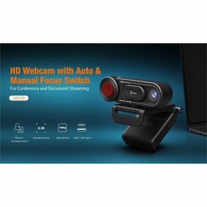j5create JVU250 Webcam - 2 Megapixel - 30 fps - Black - USB 2.0 Type A - 1920 x 1080 Video - CMOS Sensor - Auto/Manual - 8