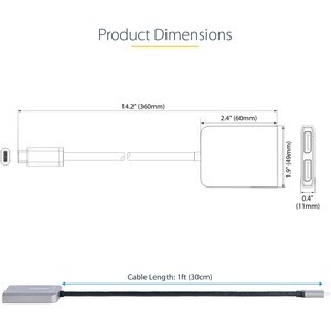 StarTech.com USB-C to Dual DisplayPort 1.4 Adapter, USB Type-C Multi-Monitor MST Hub, Dual 5K 60Hz DP Display Extender / S