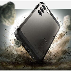 Spigen Tough Armor Case for Samsung Galaxy S23 Smartphone - Gunmetal - Drop Resistant, Impact Resistant - Thermoplastic Po