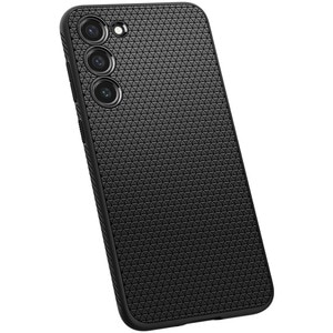Spigen Liquid Air Case for Samsung Galaxy S23 Smartphone - Geometric Design - Matte Black - Drop Resistant, Anti-slip, Sho