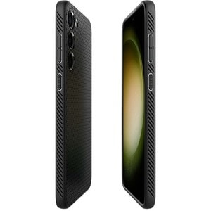 Spigen Liquid Air Case for Samsung Galaxy S23 Smartphone - Matte Textured, Geometric Design - Matte Black - Anti-slip, Dro