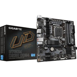 Gigabyte Ultra Durable B760M DS3H DDR4 Gaming Desktop Motherboard - Intel B760 Chipset - Socket LGA-1700 - Micro ATX - Cor