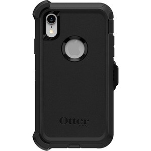 OtterBox Defender Carrying Case Apple iPhone XR Smartphone - Black - Slip Resistant, Dirt Resistant, Dust Resistant, Lint 