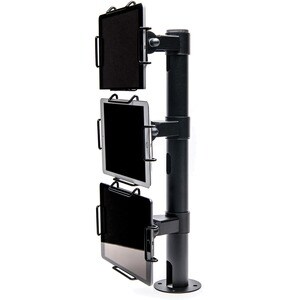 Star Micronics mUNITE TRI MOUNT BLK Mounting Pole for Tablet - Black - 3 Display(s) Supported - 55.9 cm (22") Screen Suppo