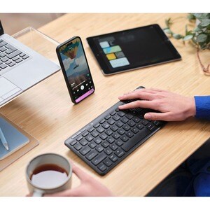 Trust Lyra Tastatur - Kabellos Konnektivität - USB 1.1 Typ A Schnittstelle - Deutsch - Schwarz - Schere Keyswitch - Blueto