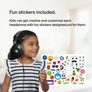 Belkin SOUNDFORM Mini Wired Over-the-head Stereo Headset - Black - Binaural - Circumaural - 121.9 cm Cable - Mini-phone (3