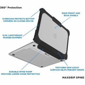 MAXCases Extreme Shell-L Rugged Case for Apple MacBook Air - Black/Clear - Impact Absorbing, Impact Resistant, Scratch Res