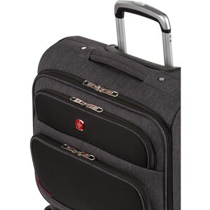 SwissGear SWA5975422146 Travel/Luggage Case (Roller) for 16" Notebook - Heather Gray, Black - Polyester Body - Handle - 16