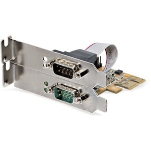 StarTech.com Serial Adapter - Low-profile Plug-in Card - 1 Pack - PCI Express 2.0 x1 - PC, Linux - 2 x Number of Serial Po