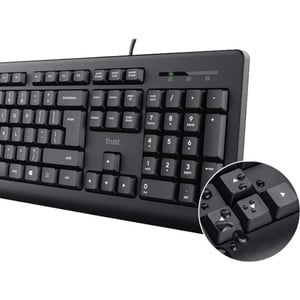 Trust - Kit clavier et souris filaires silencieux, étanche et ambidextre PRIMO