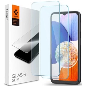 Spigen GLAS.tR SLIM 9H Tempered Glass Screen Protector - Clear - 2 - For LCD Smartphone