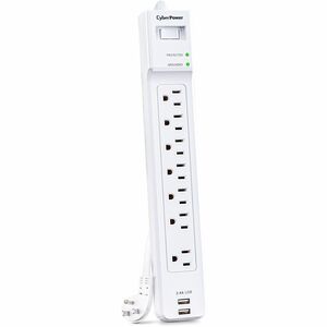 CyberPower P704URC1 Home Office 7 - Outlet Surge Protector with 2000 J Surge Suppression - Clamping Voltage 600V, 4 ft Cor