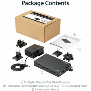 StarTech.com Transceiver/Media Converter - TAA Compliant - 2 Port(s) - 1 x Network (RJ-45) - Duplex LC Port - Optical Fibe