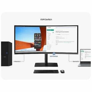 Samsung ViewFinity S6 S34C654VAN 34" Class Webcam UW-QHD Curved Screen LCD Monitor - 21:9 - Black - 34" Viewable - Vertica