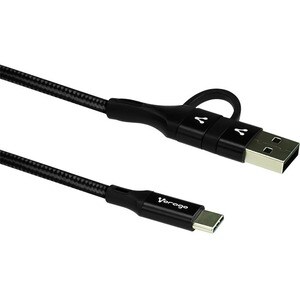 Vorago CAB-126 1m USB-C Cable de transferencia de datos - 1 / Paquete - Apantallado - Negro