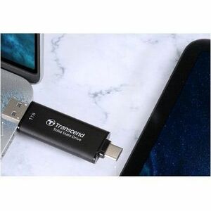 Transcend Tragbar Solid State-Laufwerk - Extern - 1 TB - Schwarz - Desktop-PC, Notebook, Spielkonsole Unterstütztes Gerät 