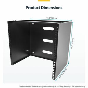 StarTech.com 10U Wall Mount Rack, 14in Deep, 19 inch Wall Mount Network Rack, Wall Mounting Patch Panel Bracket for Switch