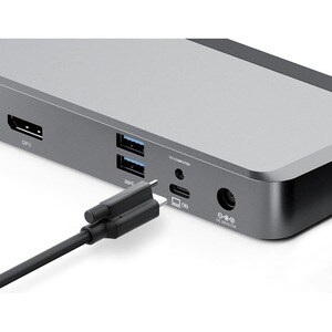 Alogic DX2 USB Type C Docking Station for Notebook - 65 W - Black, Space Gray - HD - USB Type-A - USB Type-C - 1 x RJ-45 P