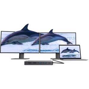 Alogic MV2 USB Type A, USB Type C Docking Station for Notebook - SD - 100 W - Black - 3 Displays Supported - 1920 x 1080 -