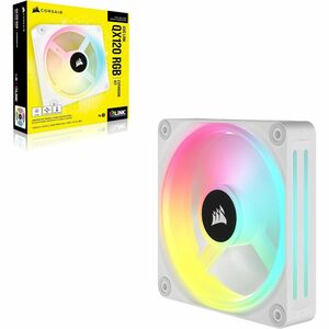 Corsair iCUE LINK QX120 RGB 120mm PWM PC Fan Expansion Kit - White - 1 x Fan(s) - 63.10 CFM Maximum Airflow - 2400 rpm - M