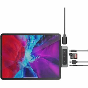 Targus HyperDrive 6-in-1 USB-C Media Hub - for iPad, Monitor - USB Type C - 4K @ 60Hz - 2 x USB Ports - 1 x USB Type-A Por