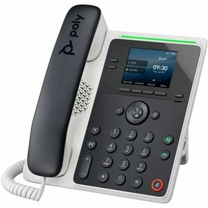 Poly Edge E100 IP Phone - Corded - Corded - Desktop, Wall Mountable - Black - VoIP - 2 x Network (RJ-45) - PoE Ports
