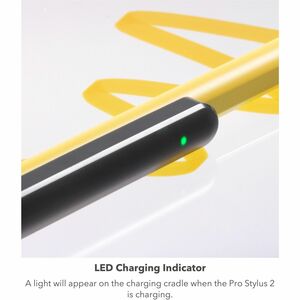ZAGG Pro Stylus 2 - Wireless Charging Stylus - Yellow - Active Dual-Tip with Capacitive Back-end, Wireless Charging, Palm 