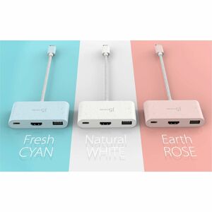 j5create USB Type C Docking Station - 1 Displays Supported - 2 x USB Ports - 1 x USB Type-A Ports - USB Type-A - 1 x USB T