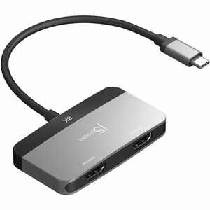 j5create JCA465 Adaptador A/V - 1 - 7680 x 4320 Supported - Cinza Espacial, Preto