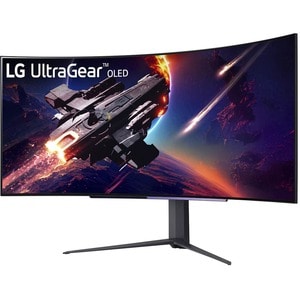 LG UltraGear 45GR95QE-B 45" (114.3 cm) Class UW-QHD Curved Screen Gaming OLED Monitor - 21:9 - Black - 44.5" (113 cm) View
