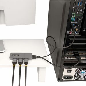 StarTech.com 3-Port MST Hub, DisplayPort to Triple 4K 60Hz HDMI, DP 1.4 Multi-Monitor Adapter, Windows Only - DisplayPort 