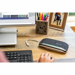 Poly Sync 20-M Con cable/Inalámbrico Teléfono con altavoz - Microsoft Teams - Plata - 3 Microphone(s) - 40 mm Altavoz(es)