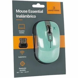 Mouse Inalámbrico Sensor Óptimo Conector USB 1600 DPI Essential Turquesa | PERFECT CHOICE