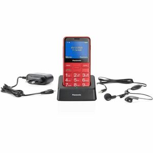 Panasonic Teléfono de fácil uso con pantalla de 2.4" brillante y de fácil lectura. Botones iluminados de gran tamaño. Func