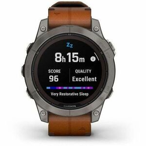 Garmin fēnix 7 Pro Smart Watch - Titanium Case Color - Chestnut Band Color - Titanium Body Material - Fiber Reinforced Pol