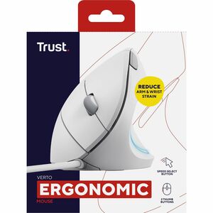 Trust Verto Maus - USB 2.0 - Optisch - 6 Taste(n) - Weiß - Kabel - 1600 dpi Auflösung - Scroll-Rad - Groß Hand-/Handfläche