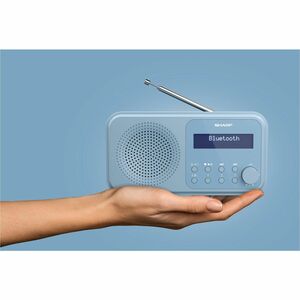 Sharp Tuner - Tragbar, Desktop - Blau - 20 x FM, 20 x DAB, 20 x DAB/DAB+ - LED Display - Kabellos - Bluetooth - USB - Kopf
