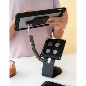 Support pour tablette PC Compulocks - Paysage, Portrait - Acier - Noir - Base pivotante, Fixation adhésive, Angle de visua