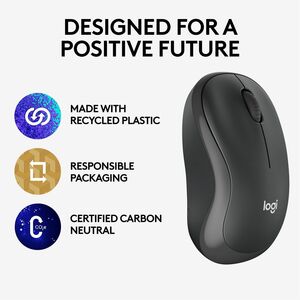 Logitech M240 Mouse - Optical - Wireless - 32.81 ft (10000 mm) - Bluetooth - Graphite - USB Type A - 4000 dpi - Scroll Whe