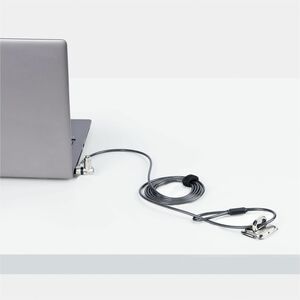 StarTech.com Universal Laptop Lock 6.6ft, Security Cable For Notebook Compatible w/Noble Wedge®/Nano/K-Slot; Keyed Locking