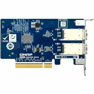 QNAP QXG-25G2SF-E810 25Gigabit Ethernet Card for Computer, Server, Workstation - 25GBase-X - SFP28 - Plug-in Card - PCI Ex
