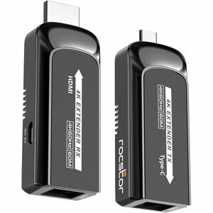 TrueReach 4K@120Hz USB-C HDMI Extender over CAT6/CAT6a/Cat7 Ethernet Cable - USB 3.1 Type C Transmitter & HDMI Receiver - 